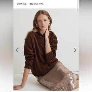 Madewell striped jacquard funnel neck top size small